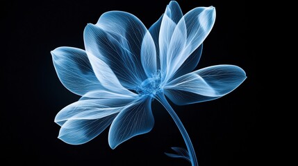 Wall Mural - an x ray image of a flower, revealing its intricate internal structure and highlighting the beauty o