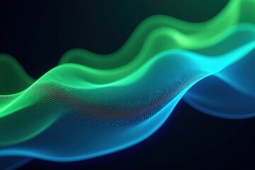 Wall Mural - vibrant waveforms an abstract exploration of fluid motion and color in digital art representing ser