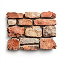 Aufkleber - Textured brick wall with a mix of colors and patterns creating a rustic and industrial aesthetic in architecture