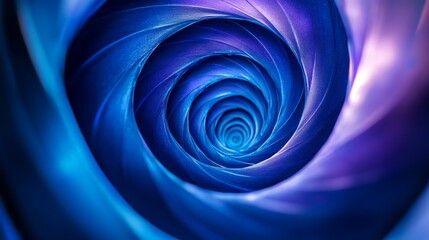 Wall Mural - a mesmerizing spiral of blue and purple hues draws the viewer in. explore the depths of this captiva