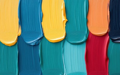 Aufkleber - Vibrant Thick Paint Texture Background Abstract Colorful Strokes Design Oil Painting Art