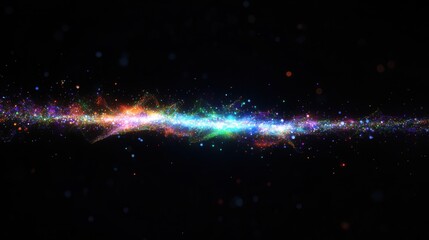 Wall Mural - a colorful line of stars in the sky. the stars are in different colors and are scattered throughout 