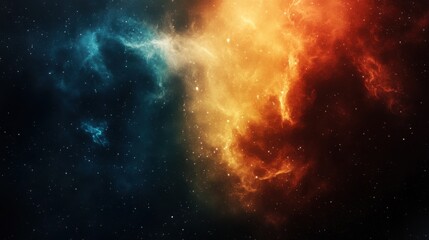 Wall Mural - a colorful space background with a blue and yellow swirl. the colors are vibrant and the stars are s