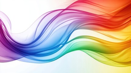 Wall Mural - a colorful wave with a rainbow in the middle. the colors are vibrant and the wave is long