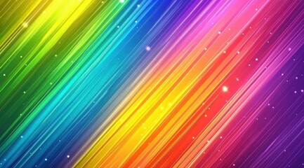 Wall Mural - a colorful rainbow with a starry background. the rainbow is made up of many different colors, includ