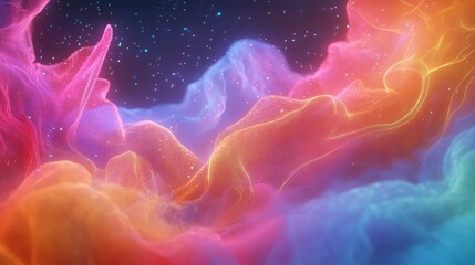 Wall Mural - a colorful, swirling cloud of light and color. the colors are bright and vibrant, creating a sense o