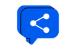© Esgoty - Hand drawn cute illustration of speech bubble with share sign. Flat vector connection message doodle. Community communication. Social media notification icon. Send to another user. Isolated.