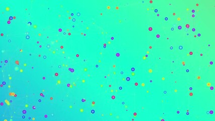 Poster - Abstract Colorful Network Design with Bright Dots and Connecting Lines on Vibrant Purple Background