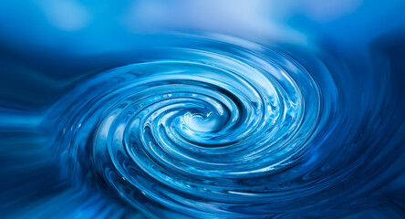 Aufkleber - Dynamic blue swirl creates a sense of fluid motion, resembling a vortex of water with varying depths and shades. Abstract design with flowing curves and spiral patterns.