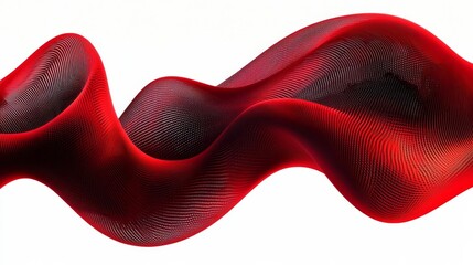 Three dimensional render of red wavy pattern