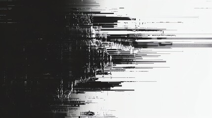 Wall Mural - abstract black and white image with glitch and digital noise.