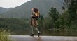 © peopleimages.com - Nature, backpack and young woman hiking in forest on vacation, adventure or weekend trip. Travel, walking and female person trekking for fun in outdoor woods with bag for exploring on holiday.