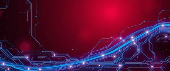 Abstract computer technology multicolor background banner futuristic business data technology modern concept, circuit board shape lines connecting link structure multi color contrast.