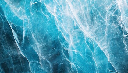 Aufkleber - cracked blue ice texture with sharp fractures and frosty patterns, natural abstract background for winter design and graphics

