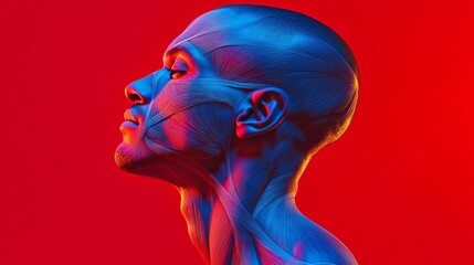 Wall Mural - A stunning depiction of human anatomy in vivid colors. This artwork highlights the beauty of the human form. Perfect for educational and artistic purposes. Generative AI