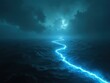 © Michael - Glowing cable emerging from ocean depths under stormy sky