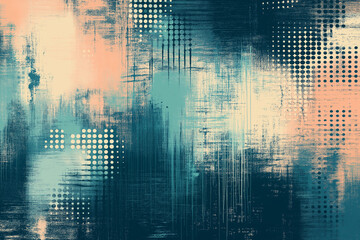 Wall Mural - background with glitch distorted grunge textures . grunge background texture with halftone dots, gli