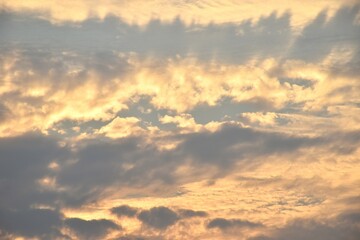 Wall Mural - cloud spreading on twilight sunset sky in evening  