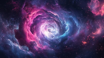 Cosmic swirl nebula, vibrant colors, starfield background, space exploration