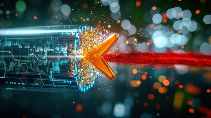 dynamic laser beam action futuristic laboratory digital art high-tech environment close-up view inno