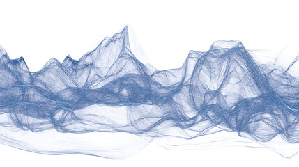 Wall Mural - Abstract digital blue waves isolated on transparent white background