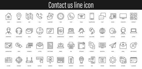 Wall Mural - contact us icon set. collection communication icon. vector illustration