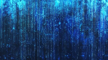 A vibrant network of binary code channels digital data, illustrating the lively nature of technology and information exchange, while vivid colors and patterns convey a sense of innovation and