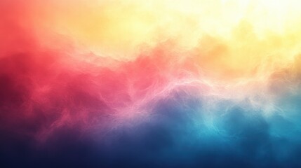 Wall Mural - Vibrant Abstract Background with Smooth Gradients of Red, Yellow, and Blue Colors in a Dreamy Cloud-Like Formation