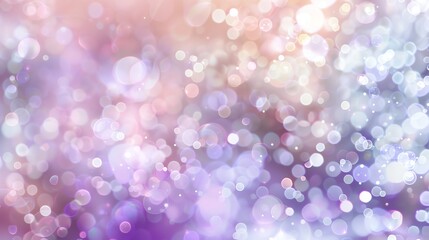 Wall Mural - abstract blurred background with soft purple and pink tones with white bokeh circles.