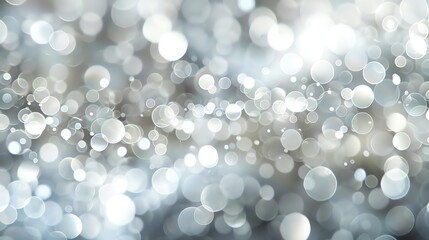 Canvas Print - abstract bokeh background with white and silver circles.