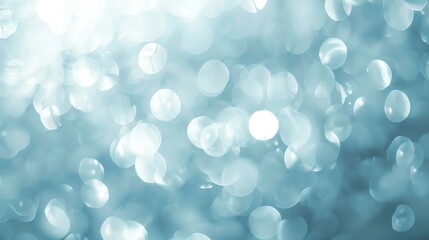 Canvas Print - a blurry, abstract background of soft blue and white circles.