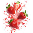 © Divine123victory - Fresh Strawberries Exploding in a Juice Splash on transparent background