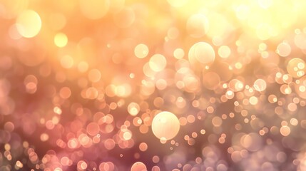 Canvas Print - a soft, blurry background of golden and peach bokeh circles, with a light blue and purple hue.