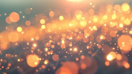 Canvas Print - a blurry background of glowing, golden circles and sparkles.