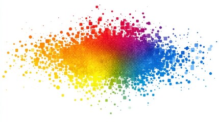 Wall Mural - vibrant color patterns on bright white background