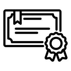 Wall Mural - certificate Line Icon