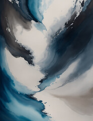 Wall Mural - abstract dark blue and black waves background - Generative AI