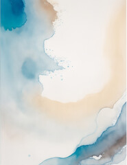 Wall Mural - watercolor background with watercolor - abstract light blue waves background - generative ai