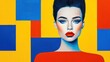 © Panithi - Colorful Portrait of a Woman with Bold Makeup and Artistic Background