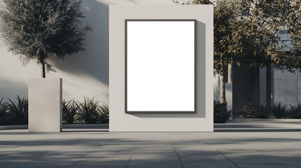mockup poster, minimalist aesthetic frame poster. template poster advertising citylight. modern desi