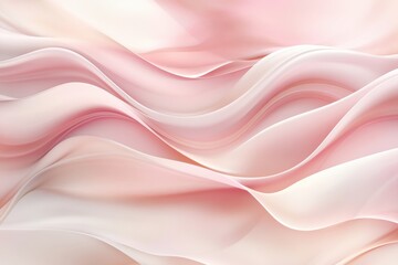 Aufkleber - Soft flowing fabric in shades of pink creating elegant waves and textures in a serene composition at daytime. Generative AI