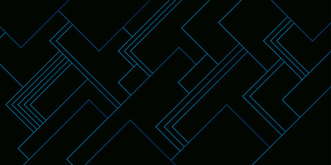 Fototapete - Abstract background with Dynamic geometry shapes. Scribble backgrounds Luxury dark background. Presentation design with realistic line geometric shape. Minimal lines futuristic tech background