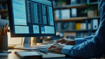 Businessman working on computer at desk