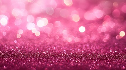 Pink Glitter Background with Bokeh Lights