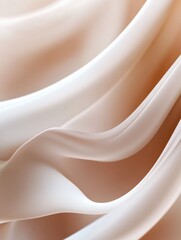 Leinwandbilder - Soft textures of draped fabric in warm tones creating a serene and elegant atmosphere. Generative AI