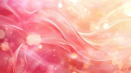 Wall Mural - abstract background of flowing pink and orange light with sparkles