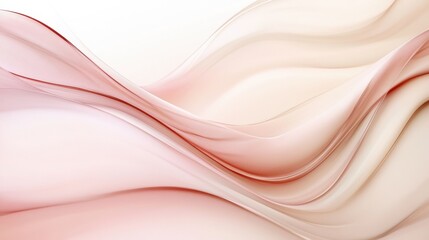 Aufkleber - Soft flowing waves in shades of pink and cream create an elegant, abstract artwork enhancing a tranquil atmosphere. Generative AI