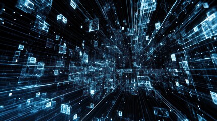 Data stream, digital space, futuristic background, technology concept, website banner