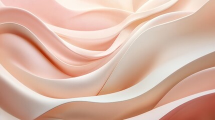 Aufkleber - Soft fabric waves create an elegant tapestry of pastel colors in a serene indoor space with gentle light. Generative AI