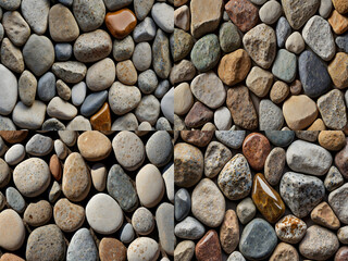 Fototapete - a close-up shot of a collection of stones, pebbles creating a natural background and texture